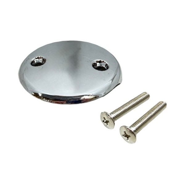 Chrome Plated 2-Hole Waste & Overflow Plate With Screws