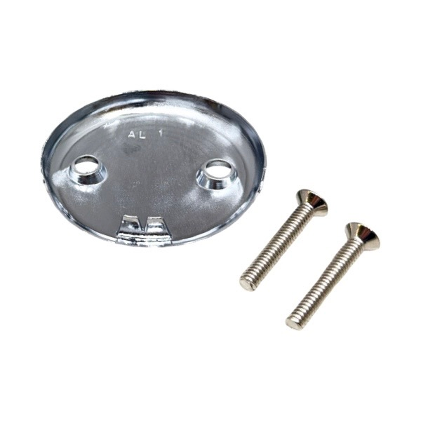 Chrome Plated 2-Hole Waste & Overflow Plate With Screws