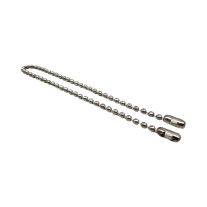 15" Nickel-Plated Brass Beaded Chain #10 (3/16″)