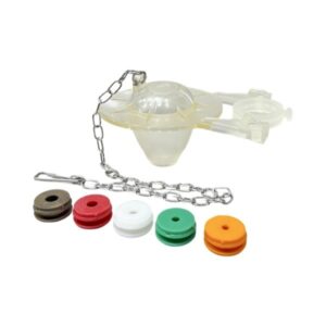 Clear Vinyl Flapper With Chain & "Time Tips"