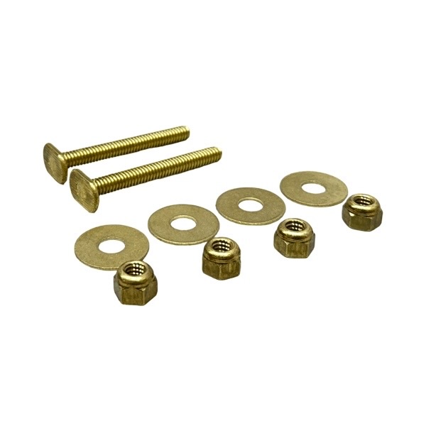 1/4" X 2 1/4" Brass Flange Bolts - Double Nuts & Washers