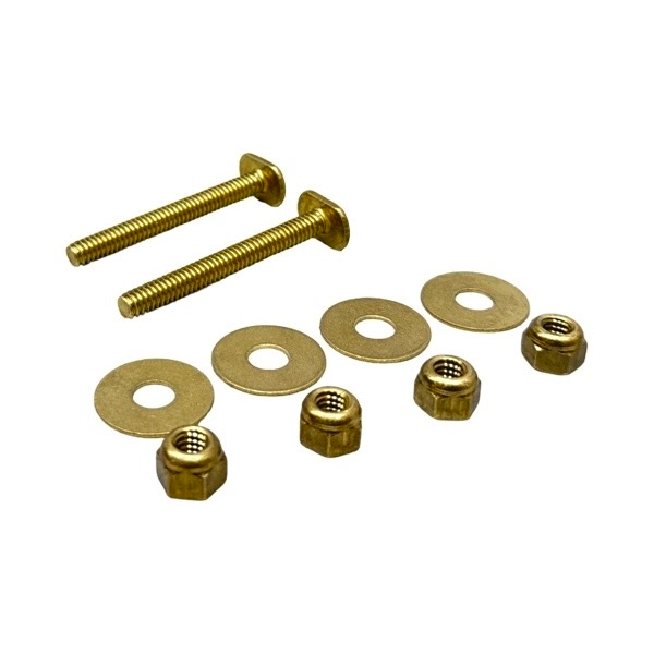 1/4" X 2 1/4" Brass Flange Bolts - Double Nuts & Washers