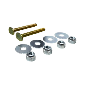 1/4" x 2 1/4" Brass-Plated Flange Bolts (Pair) with Double Nuts & Washers