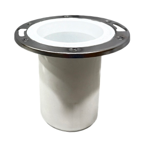 4" Insert x 6" Long PVC Closet Flange with SS Ring