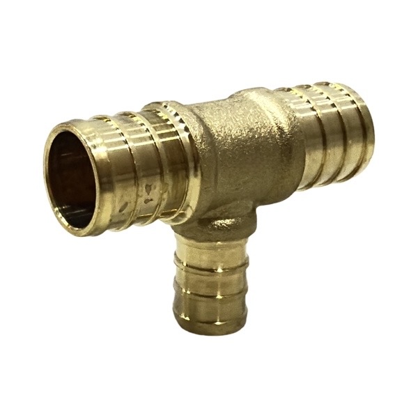 3/4" X 3/4" X 1/2" Brass PEX Tee (LF) - Crimp (F1807) Type