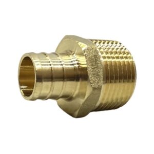 3/4" PEX x 3/4" MIP Brass Straight Adapter (LF) - Crimp (F1807) Type