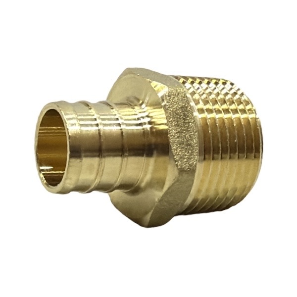 3/4" PEX x 3/4" MIP Brass Straight Adapter (LF) - Crimp (F1807) Type