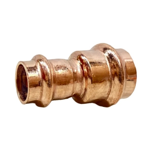 1/2" X 3/4" Copper Press Reducing Coupling With Rolled Stop